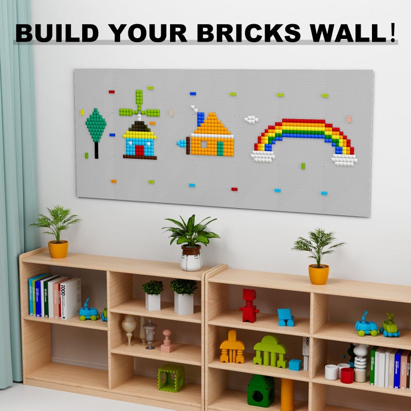 Pokiiulk Classic Baseplates, Peel and Stick Base Plates for Building Bricks, Compatible with Major Brands, Self-Adhersive Base for Bricks 10"" x 10"", 6 Pack Grey - Image 4